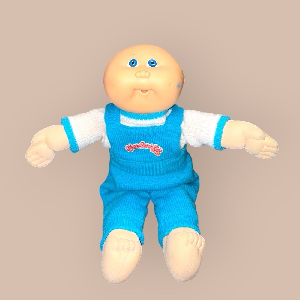 VTG 1982 Cabbage Patch Kids Twins Doll Xavier Roberts Blue Outfit Baby